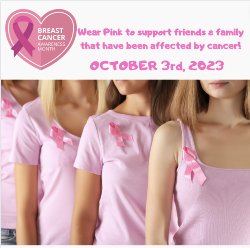 Wear Pink in honor of friends and family touched by cancer!